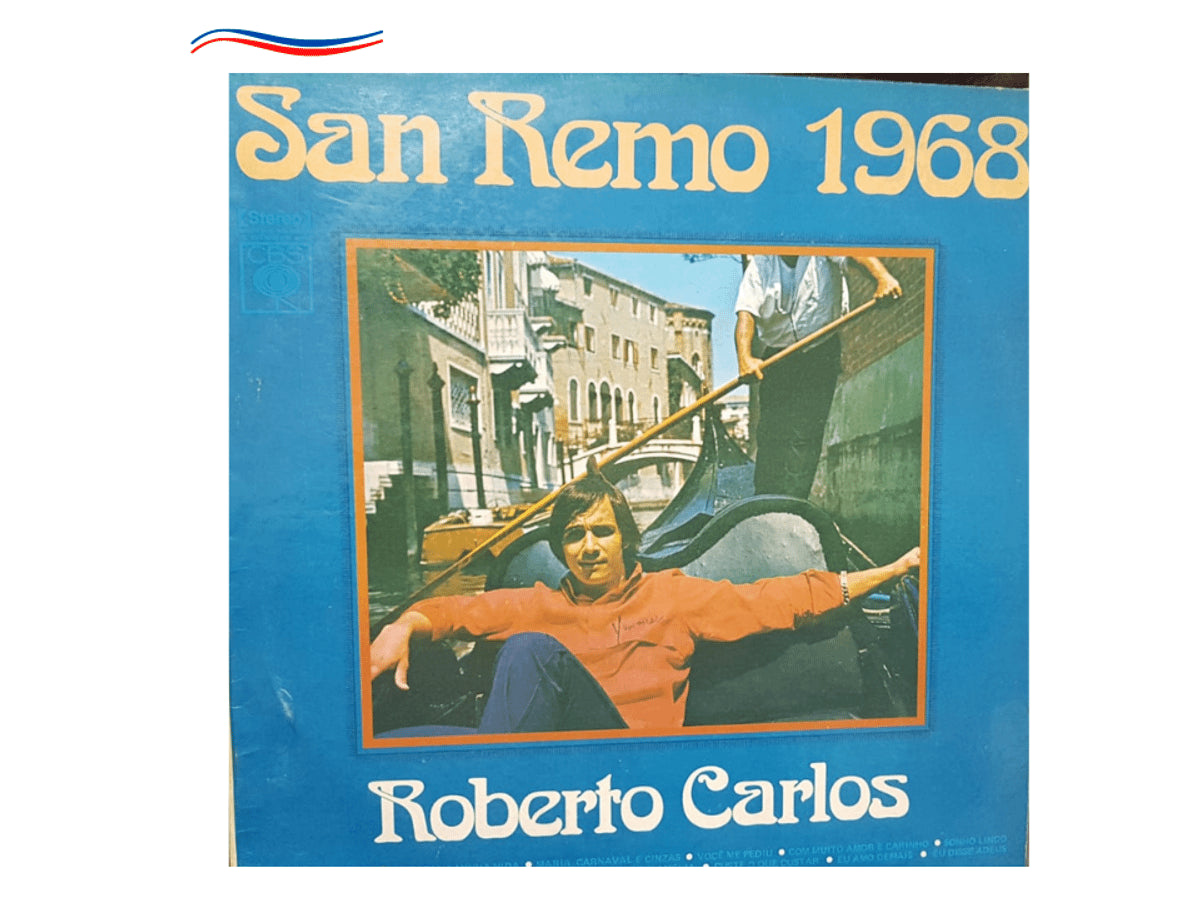 lp vinil roberto carlos - san remo - 1968 - Autografado